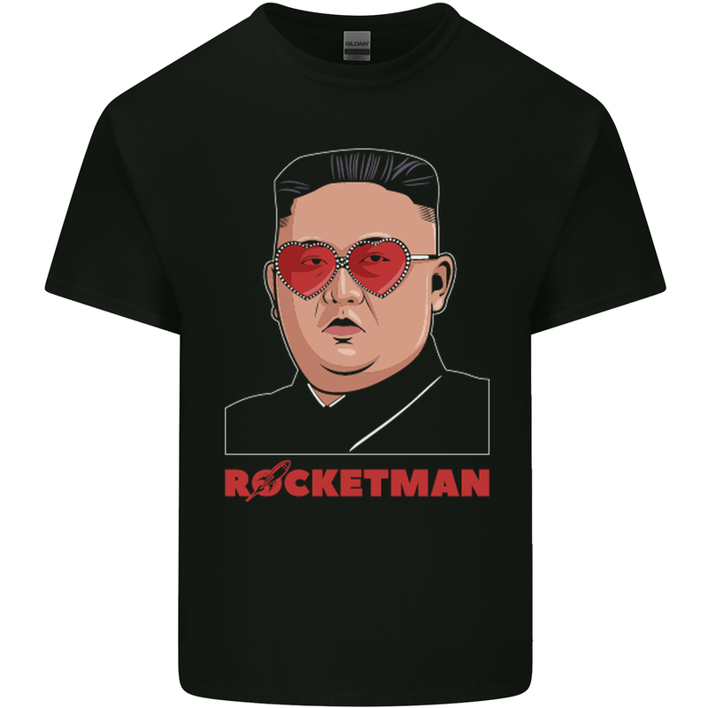 Rocket Man Kim Jong-un Missile Test Funny Mens Cotton T-Shirt Tee Top Black
