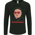 Rocket Man Kim Jong-un Missile Test Funny Mens Long Sleeve T-Shirt Black