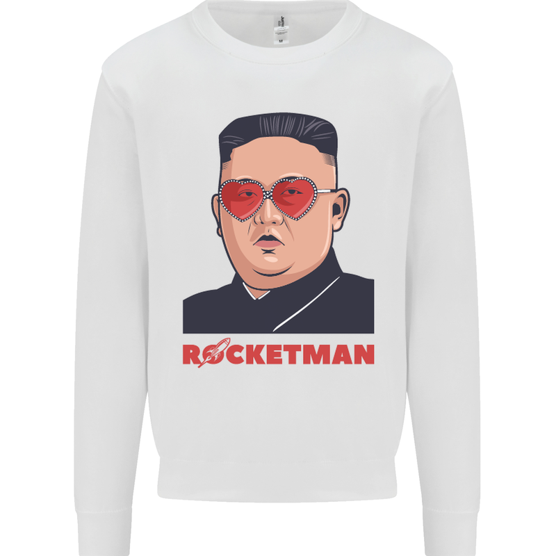 Rocket Man Kim Jong-un Missile Test Funny Mens Sweatshirt Jumper White