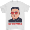 Rocket Man Kim Jong-un Missile Test Funny Mens T-Shirt Cotton Gildan White