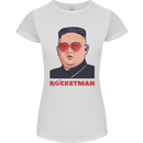 Rocket Man Kim Jong-un Missile Test Funny Womens Petite Cut T-Shirt White