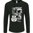 Rockstar Skull Rock Heavy Metal Guitar Mens Long Sleeve T-Shirt Black