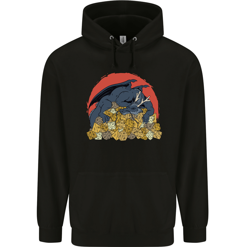 Role Play Games Dragon RPG Dice Funny Mens 80% Cotton Hoodie Black