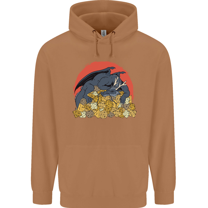 Role Play Games Dragon RPG Dice Funny Mens 80% Cotton Hoodie Caramel Latte