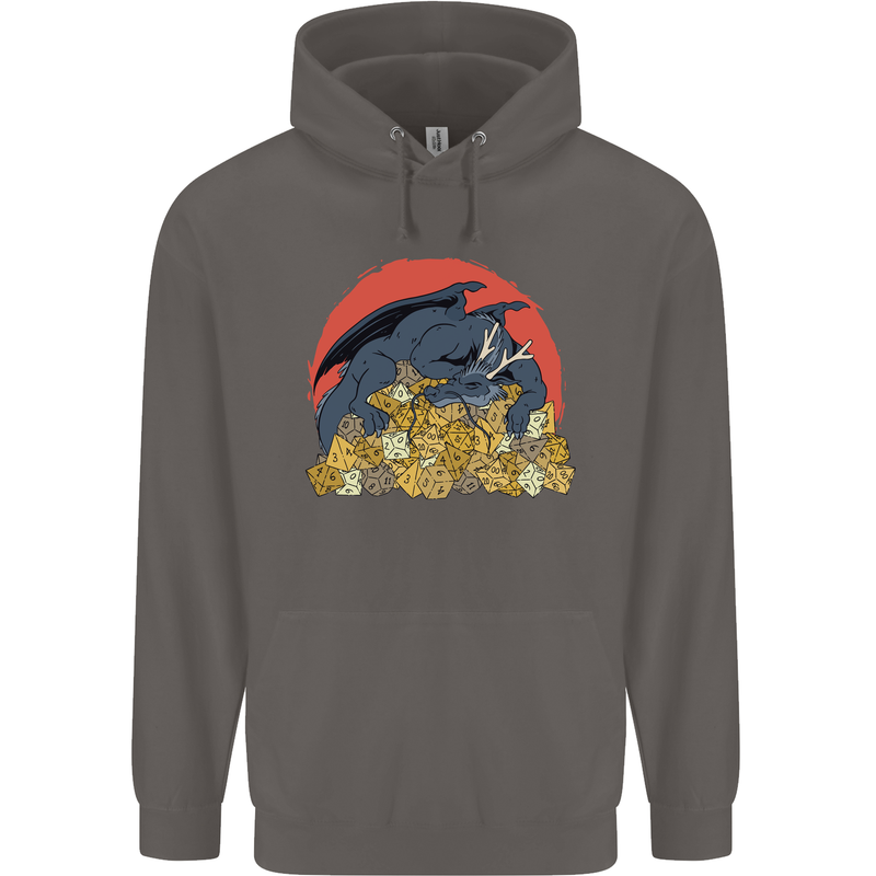 Role Play Games Dragon RPG Dice Funny Mens 80% Cotton Hoodie Charcoal