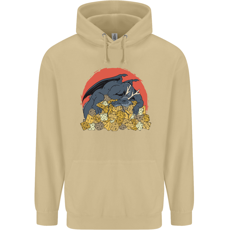 Role Play Games Dragon RPG Dice Funny Mens 80% Cotton Hoodie Sand