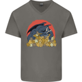 Role Play Games Dragon RPG Dice Funny Mens V-Neck Cotton T-Shirt Charcoal