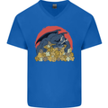 Role Play Games Dragon RPG Dice Funny Mens V-Neck Cotton T-Shirt Royal Blue
