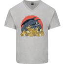 Role Play Games Dragon RPG Dice Funny Mens V-Neck Cotton T-Shirt Sports Grey