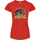 Role Play Games Dragon RPG Dice Funny Womens Petite Cut T-Shirt Red