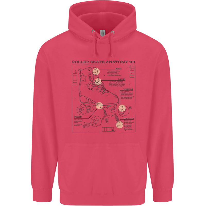 Roller Skating Boot Blueprint Childrens Kids Hoodie Heliconia