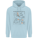 Roller Skating Boot Blueprint Childrens Kids Hoodie Light Blue