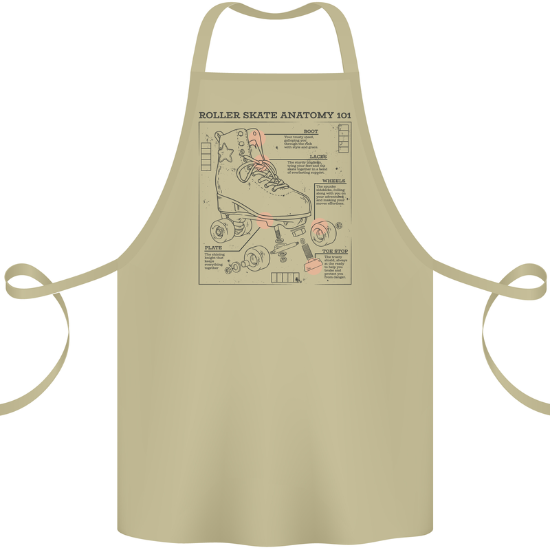 Roller Skating Boot Blueprint Cotton Apron 100% Organic Khaki