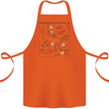 Roller Skating Boot Blueprint Cotton Apron 100% Organic Orange