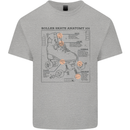 Roller Skating Boot Blueprint Kids T-Shirt Childrens Sports Grey