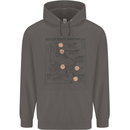 Roller Skating Boot Blueprint Mens 80% Cotton Hoodie Charcoal