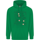 Roller Skating Boot Blueprint Mens 80% Cotton Hoodie Irish Green