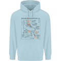 Roller Skating Boot Blueprint Mens 80% Cotton Hoodie Light Blue