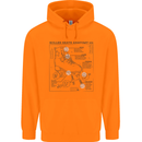 Roller Skating Boot Blueprint Mens 80% Cotton Hoodie Orange