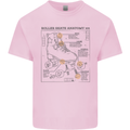 Roller Skating Boot Blueprint Mens Cotton T-Shirt Tee Top Light Pink