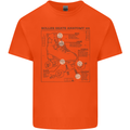 Roller Skating Boot Blueprint Mens Cotton T-Shirt Tee Top Orange