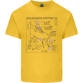 Roller Skating Boot Blueprint Mens Cotton T-Shirt Tee Top Yellow