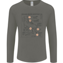 Roller Skating Boot Blueprint Mens Long Sleeve T-Shirt Charcoal