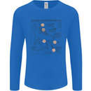 Roller Skating Boot Blueprint Mens Long Sleeve T-Shirt Royal Blue