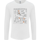 Roller Skating Boot Blueprint Mens Long Sleeve T-Shirt White