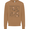 Roller Skating Boot Blueprint Mens Sweatshirt Jumper Caramel Latte