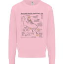 Roller Skating Boot Blueprint Mens Sweatshirt Jumper Light Pink