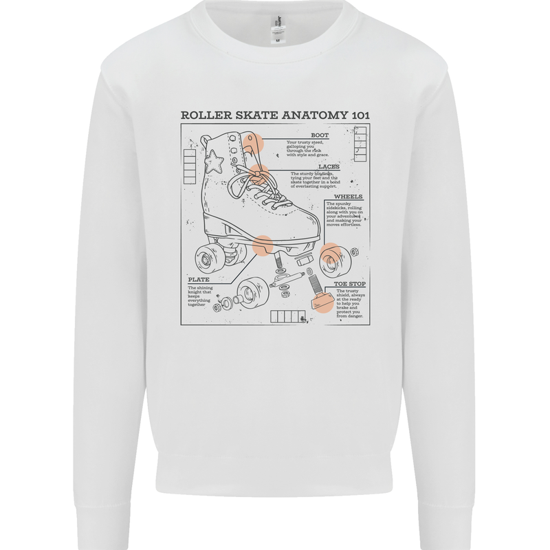Roller Skating Boot Blueprint Mens Sweatshirt Jumper White