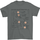Roller Skating Boot Blueprint Mens T-Shirt 100% Cotton Charcoal