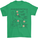 Roller Skating Boot Blueprint Mens T-Shirt 100% Cotton Irish Green