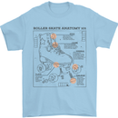 Roller Skating Boot Blueprint Mens T-Shirt 100% Cotton Light Blue
