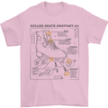 Roller Skating Boot Blueprint Mens T-Shirt 100% Cotton Light Pink