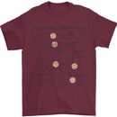 Roller Skating Boot Blueprint Mens T-Shirt 100% Cotton Maroon