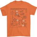 Roller Skating Boot Blueprint Mens T-Shirt 100% Cotton Orange