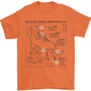 Roller Skating Boot Blueprint Mens T-Shirt 100% Cotton Orange