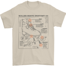 Roller Skating Boot Blueprint Mens T-Shirt 100% Cotton Sand