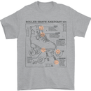 Roller Skating Boot Blueprint Mens T-Shirt 100% Cotton Sports Grey