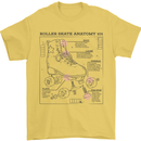 Roller Skating Boot Blueprint Mens T-Shirt 100% Cotton Yellow