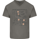 Roller Skating Boot Blueprint Mens V-Neck Cotton T-Shirt Charcoal