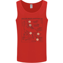 Roller Skating Boot Blueprint Mens Vest Tank Top Red