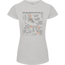Roller Skating Boot Blueprint Womens Petite Cut T-Shirt Sports Grey