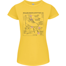 Roller Skating Boot Blueprint Womens Petite Cut T-Shirt Yellow