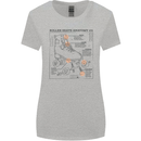 Roller Skating Boot Blueprint Womens Wider Cut T-Shirt Sports Grey