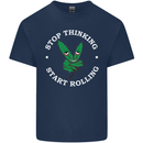 Rolling Funny Bong Weed Cannabis Drugs Kids T-Shirt Childrens Navy Blue
