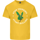 Rolling Funny Bong Weed Cannabis Drugs Kids T-Shirt Childrens Yellow