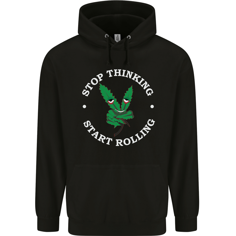 Rolling Funny Bong Weed Cannabis Drugs Mens 80% Cotton Hoodie Black